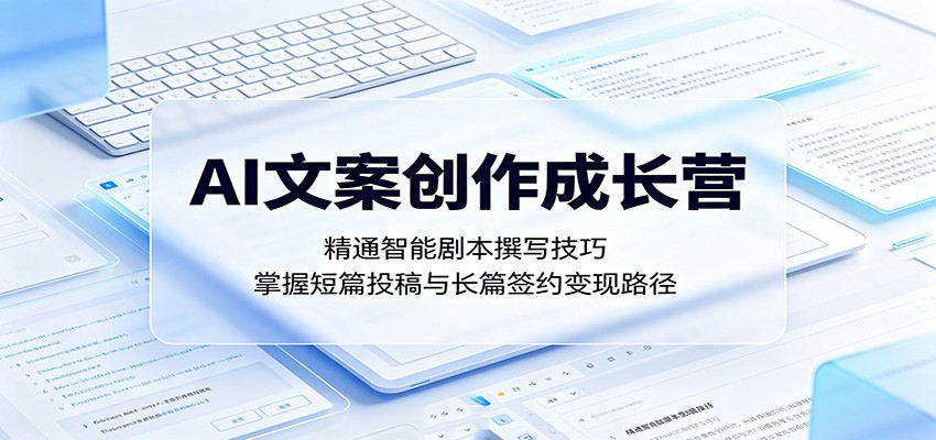 AI文案创作成长营：精通智能剧本撰写技巧，掌握短篇投稿与长篇签约变现路径-九节课