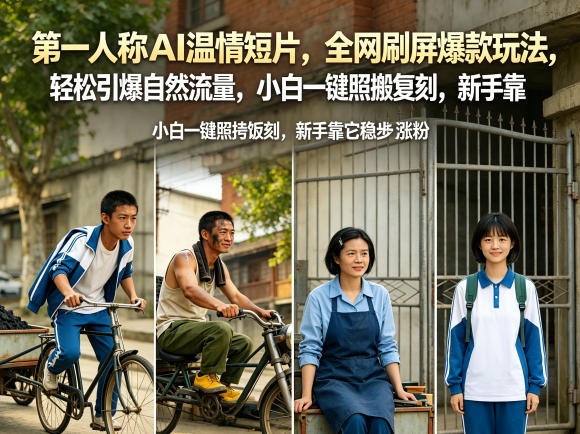 第一人称AI温情短片，全网刷屏爆款玩法，轻松引爆自然流量，小白一键照搬复刻，新手靠它稳步涨粉-九节课