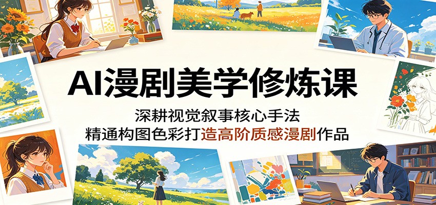AI漫剧美学修炼课：深耕视觉叙事核心手法，精通构图色彩打造高阶质感漫剧作品-九节课