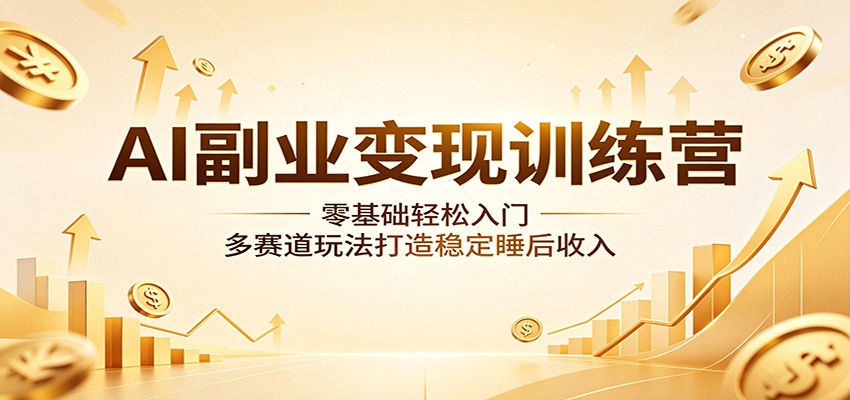 AI副业变现训练营：零基础轻松入门，多赛道玩法打造稳定睡后收入-九节课