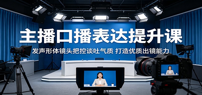 主播口播表达提升课：发声形体镜头把控谈吐气质，打造优质出镜能力-九节课