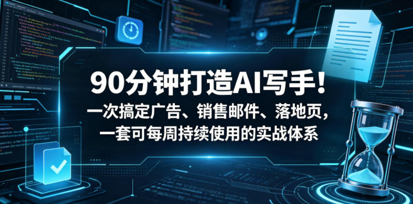 90分钟打造AI写手！一次搞定广告、销售邮件、落地页，一套可每周持续使用的实战体系【原创双语字幕】-九节课