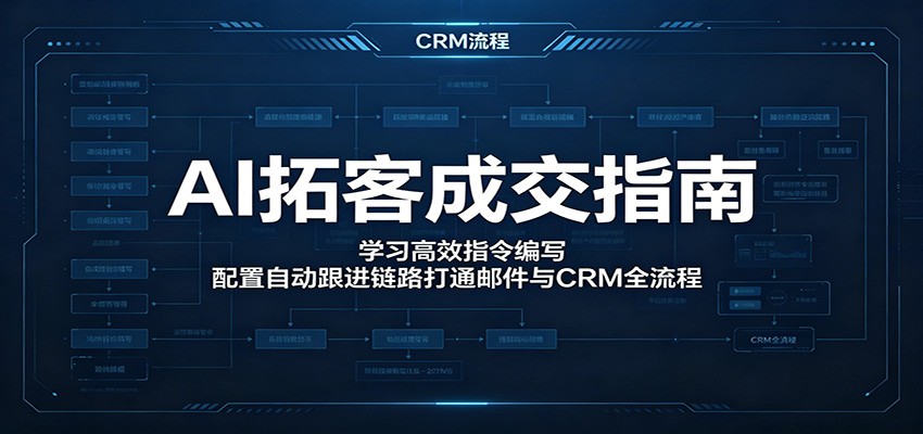AI拓客成交指南：学习高效指令编写，配置自动跟进链路打通邮件与CRM全流程-九节课