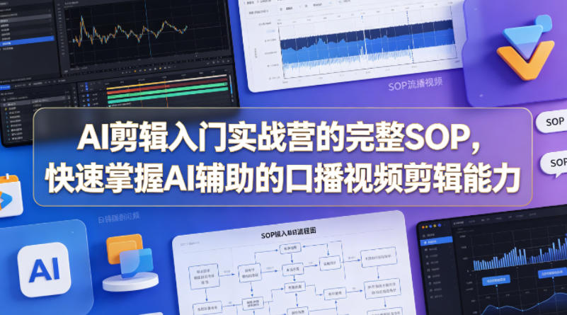 AI剪辑入门实战营的完整SOP，快速掌握AI辅助的口播视频剪辑能力-九节课