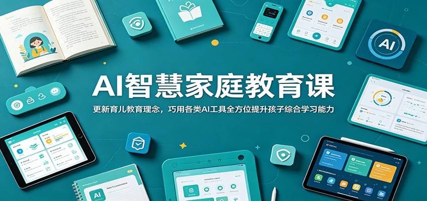 AI智慧家庭教育课：更新育儿教育理念，巧用各类AI工具全方位提升孩子综合学习能力-九节课