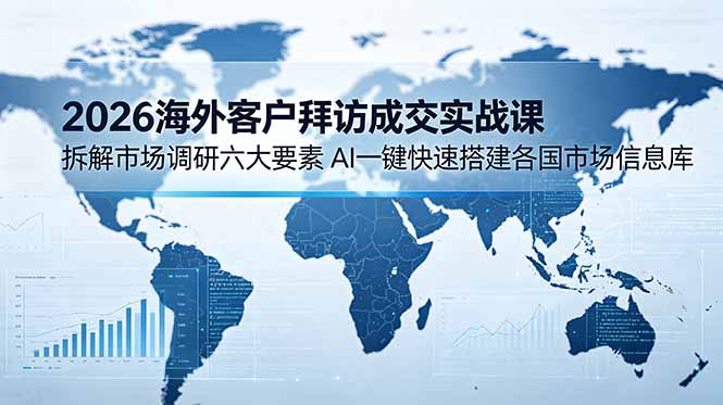 （18992期）2026海外客户拜访成交实战课：拆解市场调研六大要素，AI一键快速搭建各国市场信息库-九节课