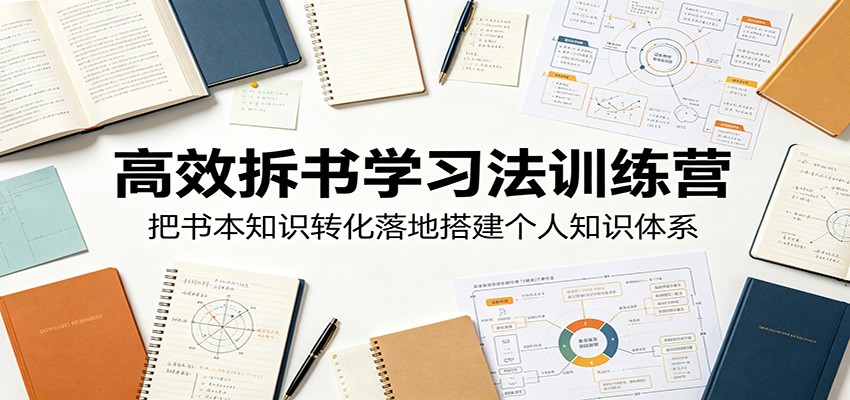 高效拆书学习法训练营，把书本知识转化落地搭建个人知识体系-九节课