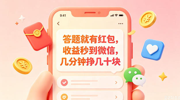 答题就有红包，收益秒到微信，几分钟挣几十块，学生党上班族宝妈都可以玩【揭秘】-九节课