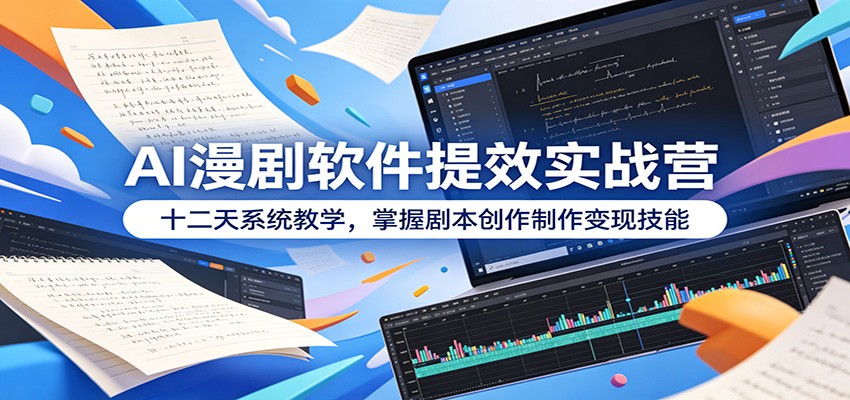 AI漫剧软件提效实战营：十二天系统教学，掌握剧本创作制作变现技能-九节课
