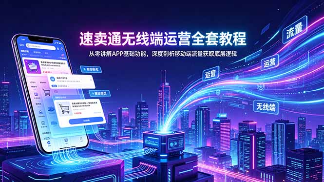 （18904期）速卖通无线端运营全套教程，从零讲解APP基础功能，深度剖析移动端流量获取底层逻辑-九节课