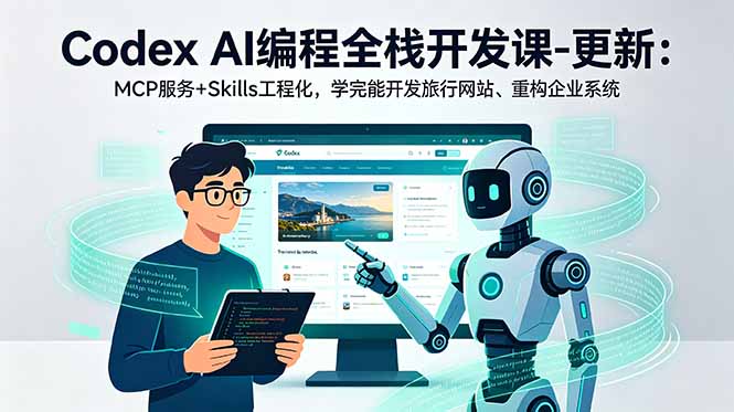 (18858期)Codex AI编程全栈开发课-更新:MCP服务+Skills工程化,学完能开发旅行网站、重构企业系统-九节课