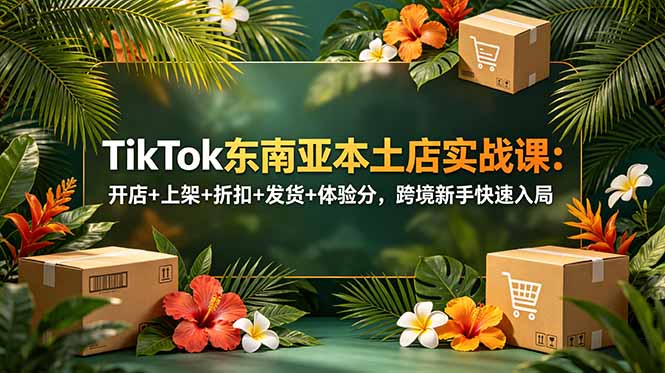 （18984期）TikTok东南亚本土店实战课：开店+上架+折扣+发货+体验分，跨境新手快速入局-九节课