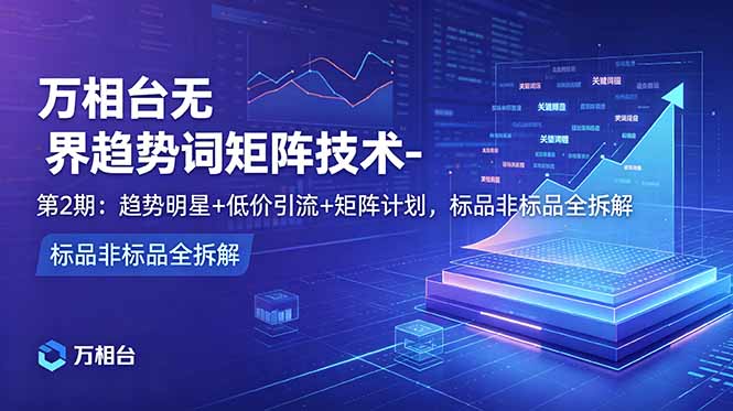 （18861期）万相台无界趋势词矩阵技术-第2期：趋势明星+低价引流+矩阵计划，标品非标品全拆解-九节课