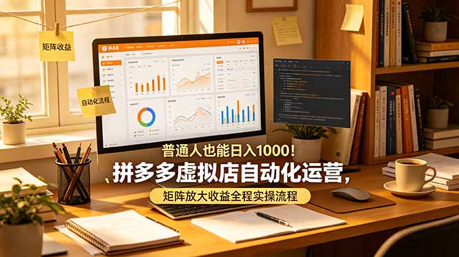 （19022期）普通人也能日入 1000！拼多多虚拟店自动化运营，矩阵放大收益全程实操流程-九节课