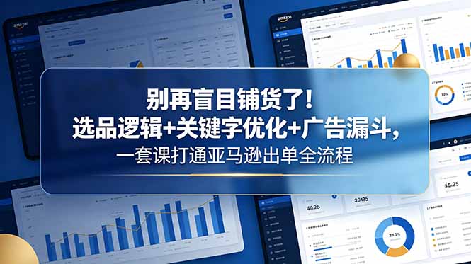 （18705期）别再盲目铺货了！选品逻辑+关键字优化+广告漏斗，一套课打通亚马逊出单全流程-九节课