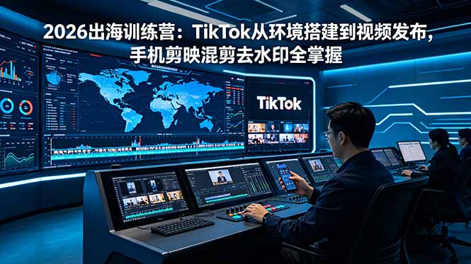 （18875期）2026出海训练营：TikTok从环境搭建到视频发布，手机剪映混剪去水印全掌握-九节课