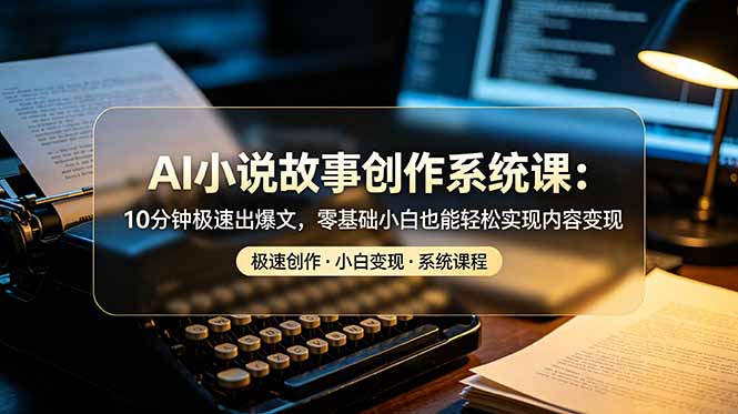（19053期）AI小说故事创作系统课：10分钟极速出爆文，零基础小白也能轻松实现内容变现-九节课