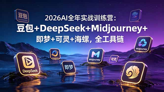 （19038期）2026AI全年实战训练营：豆包+DeepSeek+Midjourney+即梦+可灵+海螺，全工具链-九节课
