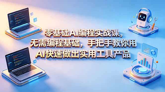 （18785期）零基础AI编程实战课-更新，无需编程基础，手把手教你用AI快速做出实用工具产品-九节课