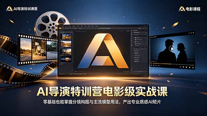 （18801期）AI导演特训营电影级实战课，零基础也能掌握分镜构图与主流模型用法，产出专业质感AI短片-九节课