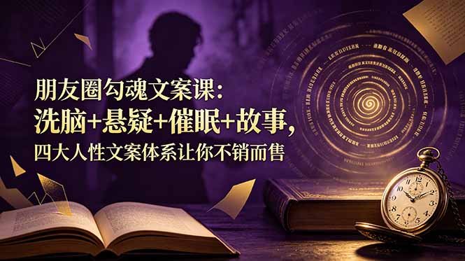 （19054期）朋友圈勾魂文案课：洗脑+悬疑+催眠+故事，四大人性文案体系让你不销而售-九节课