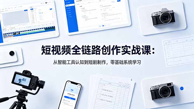 （18683期）短视频全链路创作实战课：从智能工具认知到短剧制作，零基础系统学习-九节课