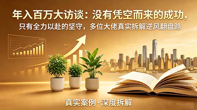 （18891期）年入百万大访谈-更新：没有凭空而来的成功，只有全力以赴的坚守，多位大佬真实拆解逆风翻盘路-九节课