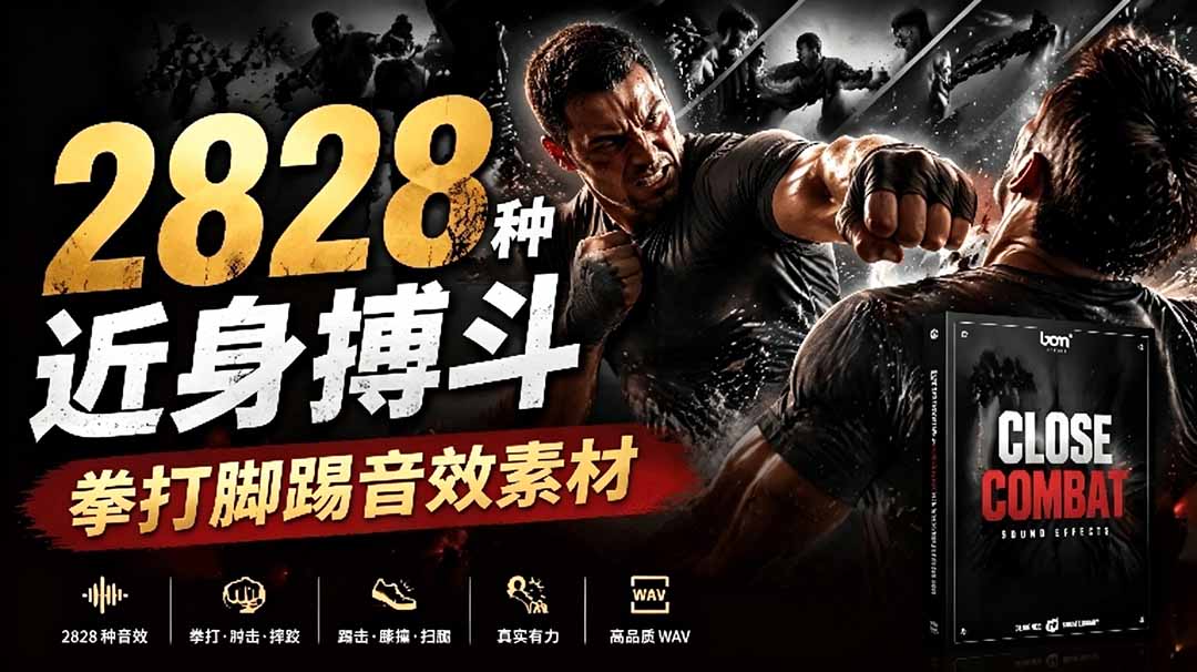 （19072期）宝藏级别音效！2828种近身搏斗拳打脚踢音效素材，全部中文分类，免解压使用  Close Combat-九节课