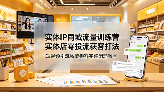 （18999期）实体IP同城流量训练营：实体店零投流获客打法，短视频引流私域锁客完整闭环教学-九节课