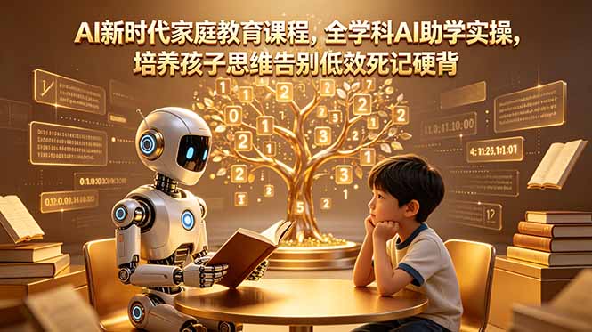 （18745期）AI新时代家庭教育课程，全学科AI助学实操，培养孩子思维告别低效死记硬背-九节课