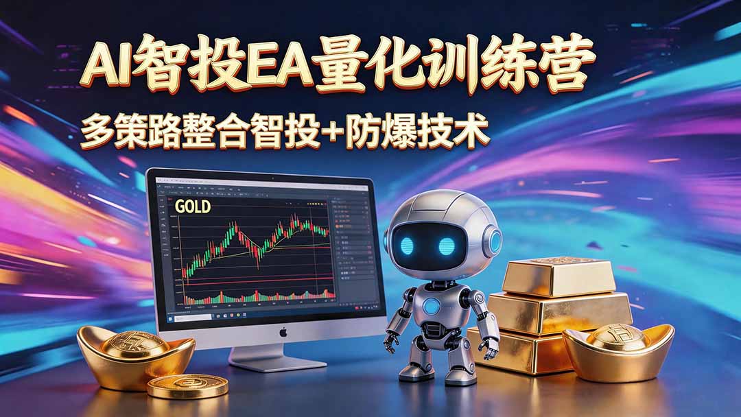 （18880期）AI智投EA量化运营技术，自动化黄金操盘技术，小白也可以轻松上手日入1000+-九节课