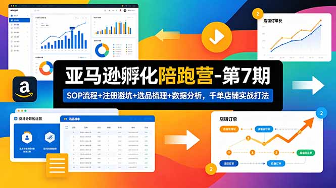 （18752期）亚马逊孵化陪跑营-第7期：SOP流程+注册避坑+选品梳理+数据分析，千单店铺实战打法-九节课