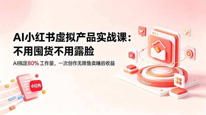 （18818期）AI小红书虚拟产品实战课-更新：不用囤货不用露脸，AI搞定80%工作量，一次创作无限售卖睡后收益-九节课