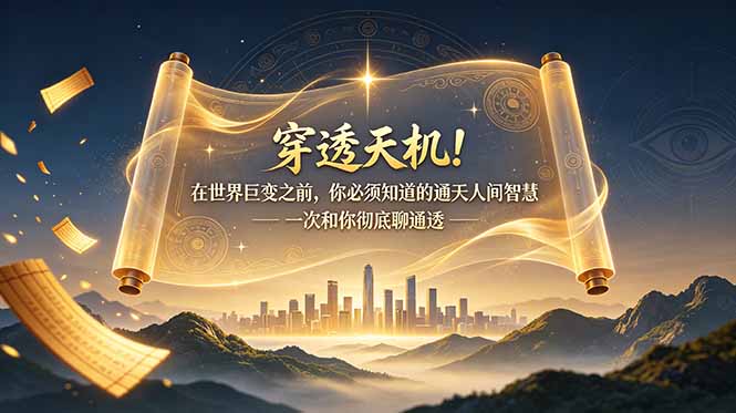 （19063期）付费文章：穿透天机！在世界巨变之前，你必须知道的通天人间智慧 一次和你彻底聊通透-九节课