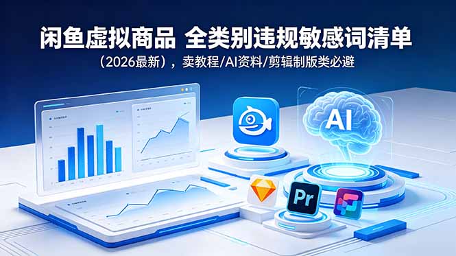 （18961期）闲鱼虚拟商品 全类别违规敏感词清单（2026最新），卖教程/AI资料/剪辑制版类必避-九节课