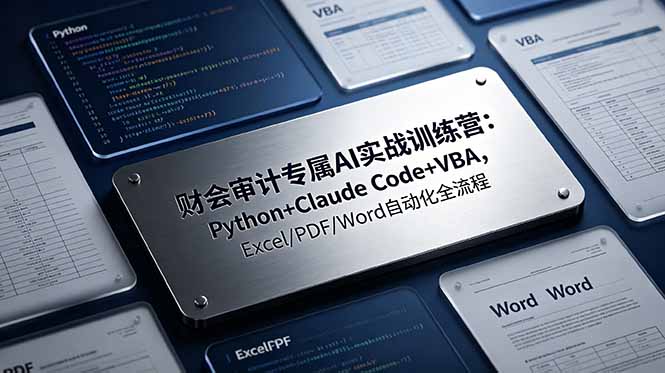 （19028期）财会审计专属 AI实战训练营：Python+Claude Code+VBA，Excel/PDF/Word自动化全流程-九节课