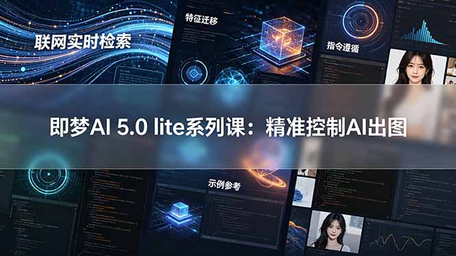 （18962期）即梦AI 5.0 lite实战课：联网实时检索+特征迁移+指令遵循+示例参考，精准控制AI出图-九节课