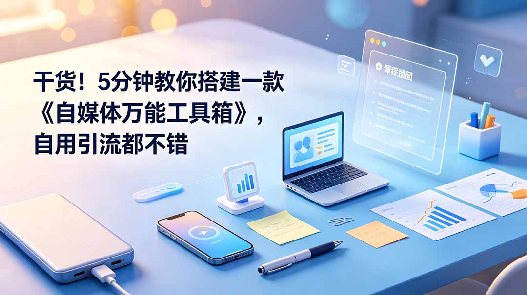 （19064期）干货！5分钟教你搭建一款《自媒体万能工具箱》，自用引流都不错-九节课