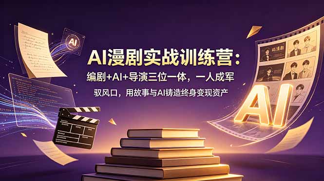 （19032期）AI漫剧实战训练营：编剧+AI+导演三位一体，一人成军 驭风口，用故事与AI铸造终身变现资产-九节课
