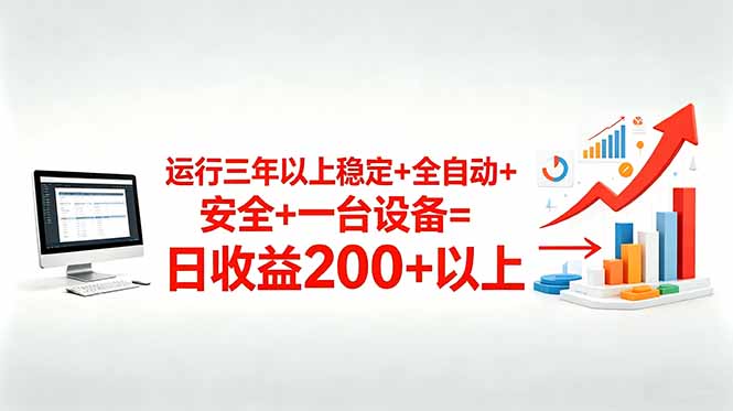 （18773期）三年以上稳定+全自动+安全+一台设备=日收益200+-九节课