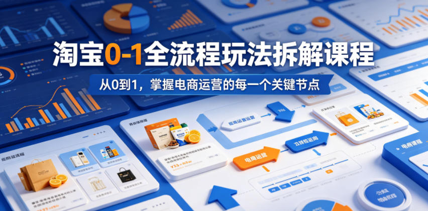 淘宝0-1全流程玩法拆解课程，从0到1，掌握电商运营的每一个关键节点-九节课