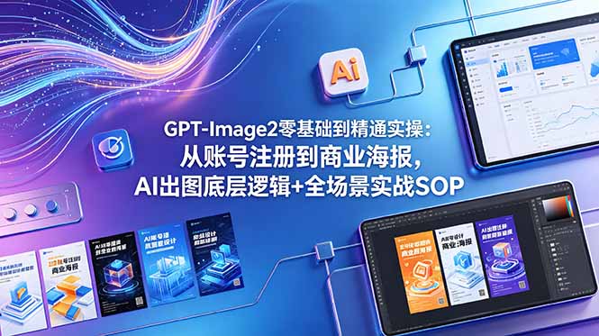 （18835期）GPT-Image2零基础到精通实操：从账号注册到商业海报，AI出图底层逻辑+全场景实战SOP-九节课