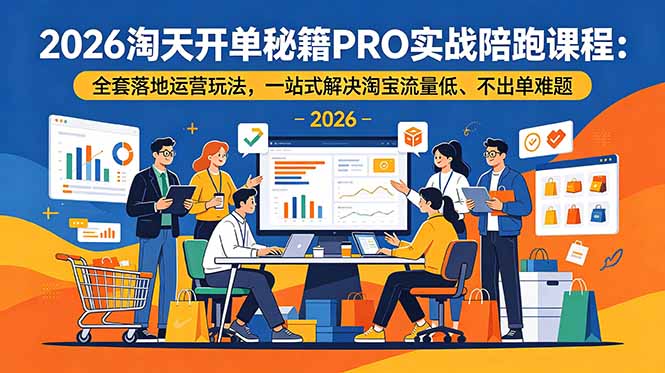 （18844期）2026淘天开单秘籍PRO实战陪跑课程：全套落地运营玩法，一站式解决淘宝流量低、不出单难题-九节课