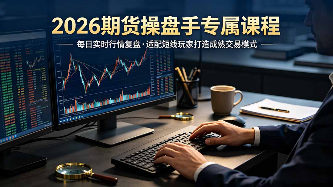 (19093期)2026期货操盘手专属课程-更新6月,每日实时行情复盘,适配短线玩家打造成熟交易模式-九节课