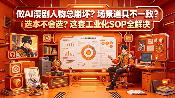 （18850期）做AI漫剧人物总崩坏？场景道具不一致？选本不会选？这套工业化SOP全解决 (更新)-九节课