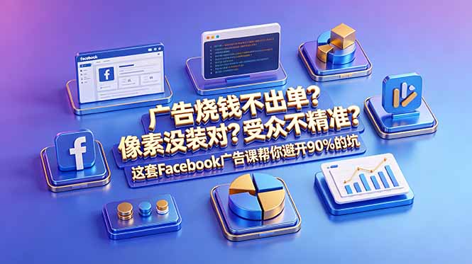 （18850期）广告烧钱不出单？像素没装对？受众不精准？这套Facebook广告课帮你避开90%的坑-原创双语字幕-九节课