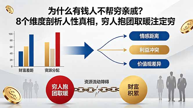 （18932期）付费文章：为什么有钱人不帮穷亲戚？8个维度剖析人性真相，穷人抱团取暖注定穷-九节课
