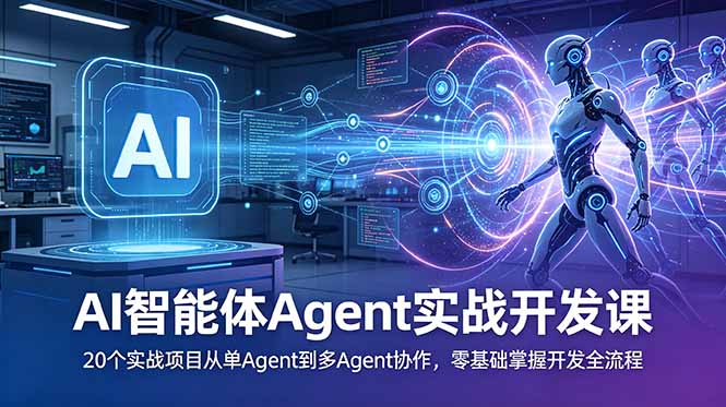（18983期）AI智能体Agent实战开发课：20个实战项目从单Agent到多Agent协作，零基础掌握开发全流程-九节课