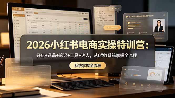 （18978期）2026小红书电商实操特训营：开店+选品+笔记+工具+达人，从0到1系统掌握全流程-九节课