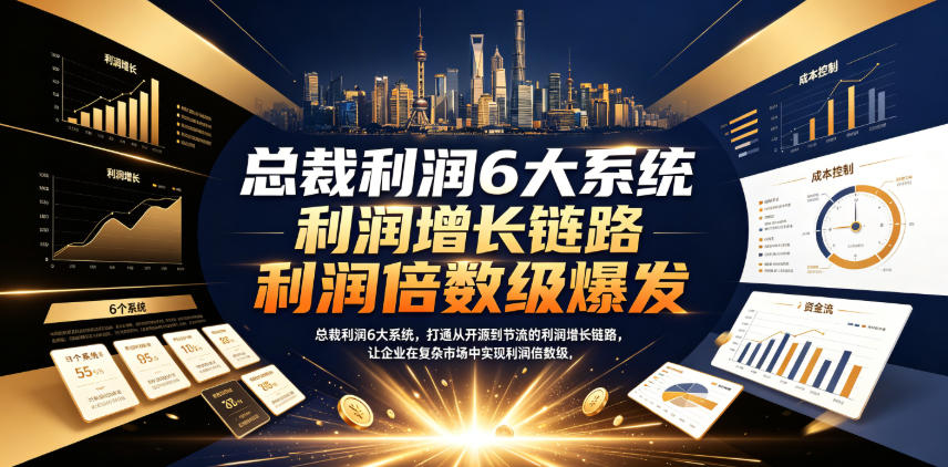 总裁利润6大系统，打通从开源到节流的利润增长链路，让企业在复杂市场中实现利润倍数级爆发-九节课